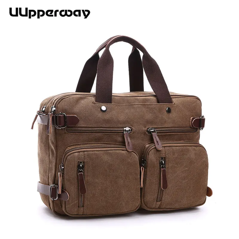 

Mens Canvas Bag Shoulder Bag for Male Large Handbags Multifunctional Travel Bags Crossbody Satchel 17" Laptop Computer Bags