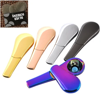 

1PCS mini portable creative spoon metal pipe tobacco pipe tobacco pipe vanilla gifts weed pipe mill Combustion Piece Gift