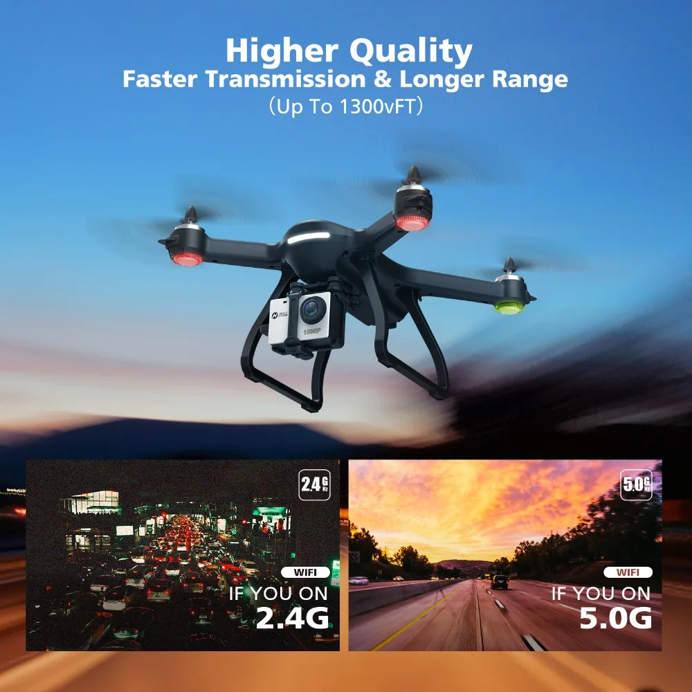 ЕС США Holy Stone HS700 gps селфи Дрон с камерой HD 1080P FPV 1000 м полёт 20 минут 2800 мАч 5 ГГц бесщеточный двигатель RC вертолет