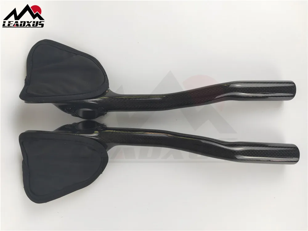 

LEADXUS Strong Time Triathlon Bicycle Extender TT Bar Ends Bike Handlebar Extenders Bicycle 3K Glossy/Matte 340mm Carbon TT Bar