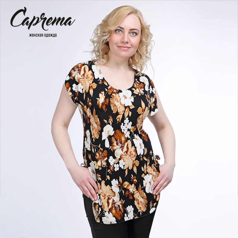 Блуза-туника женская с цветами Caprema |