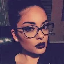 Модные женские маленькие очки кошачий глаз, оправа, винтажные очки с прозрачными линзами, оптические красные очки, оправа для близорукости, поддельные очки