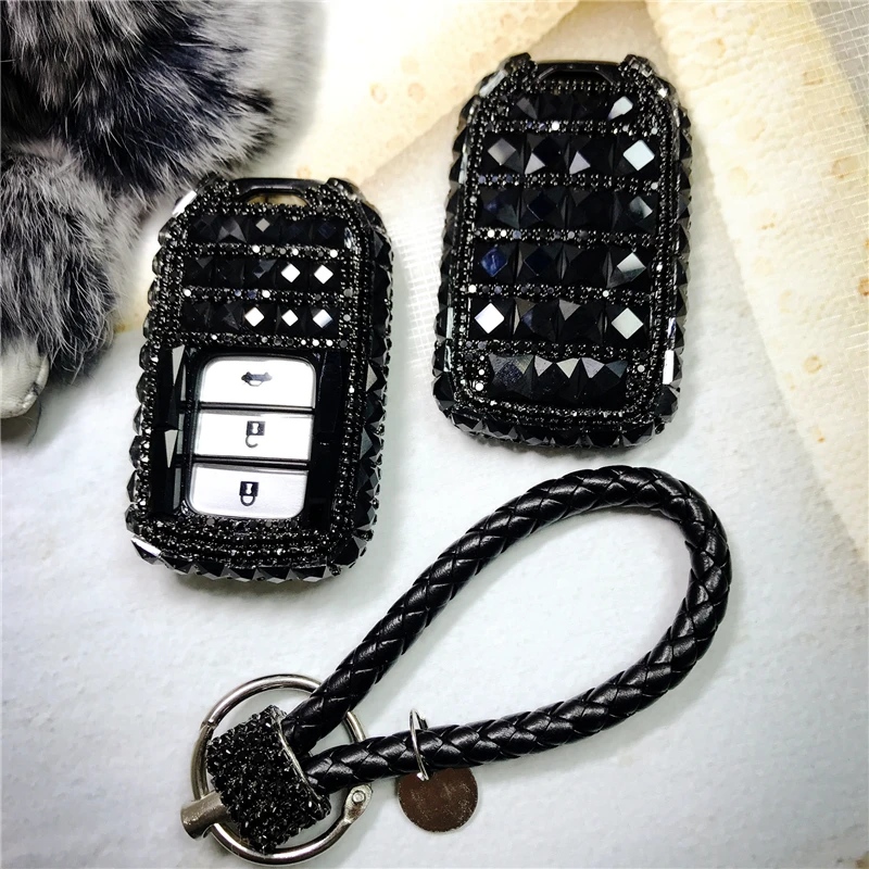 

auto key case Diamond Key Chain key Ring shell car key pack cover for Honda Civic CR-V Accord XR-V Spirior 2/3/4 Button