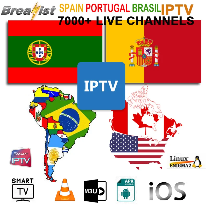 

IPTV Spain USA Latino M3U Subscription for Smart TV South/North Latin America Canada Chile Argentina Brazil Spanish Vods Series