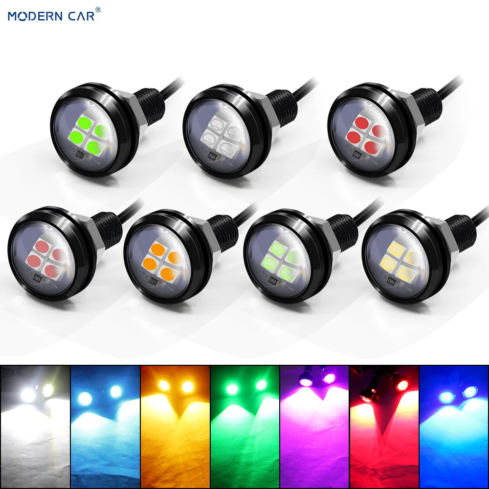 

MODERN CAR 2pcs Daytime Running Lights Backup Reversing Parking Signal Lamp Led Eagle Eye Bulb Lamps 3SMD 4SMD Led Corn Light