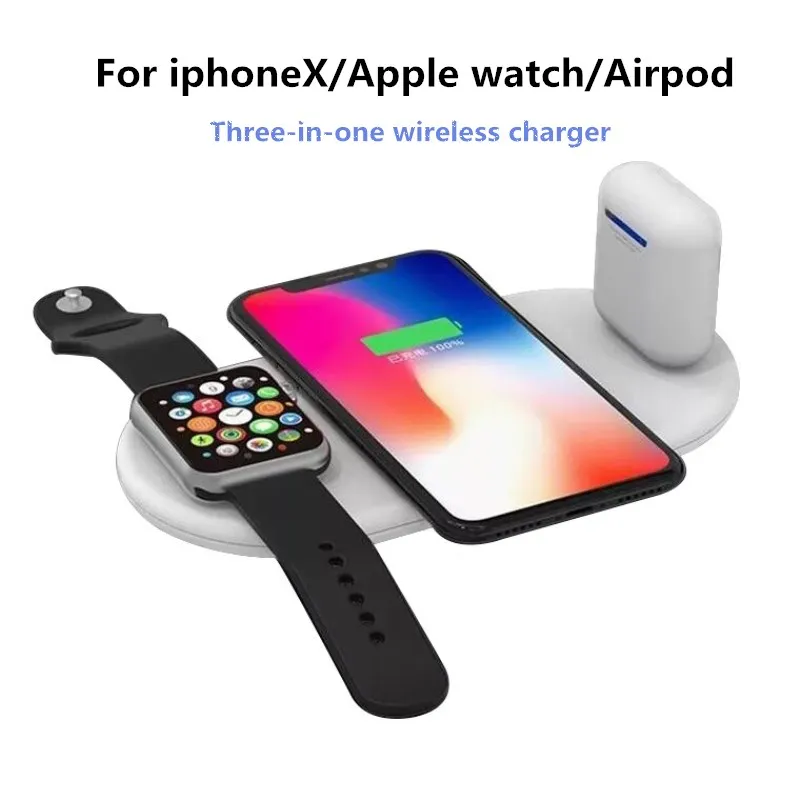!ACCEZZ 10W 7.5 QI Fast Wireless Charger 3 in 1 For iphone 8 Plus X XS For AirPods For Samsung S7 S8 S9 Universal Phone Chargers