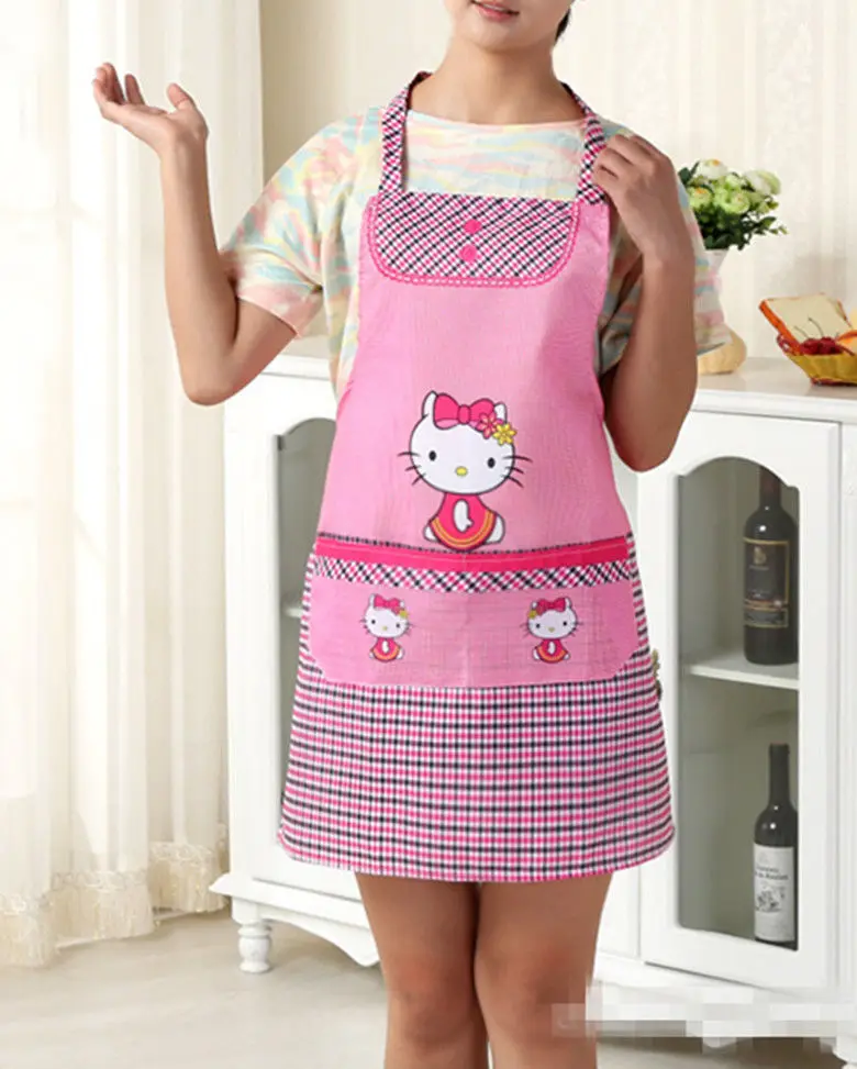 Кухонный Фартук Hello kitty с цветочным рисунком, KX-A6925 из холста