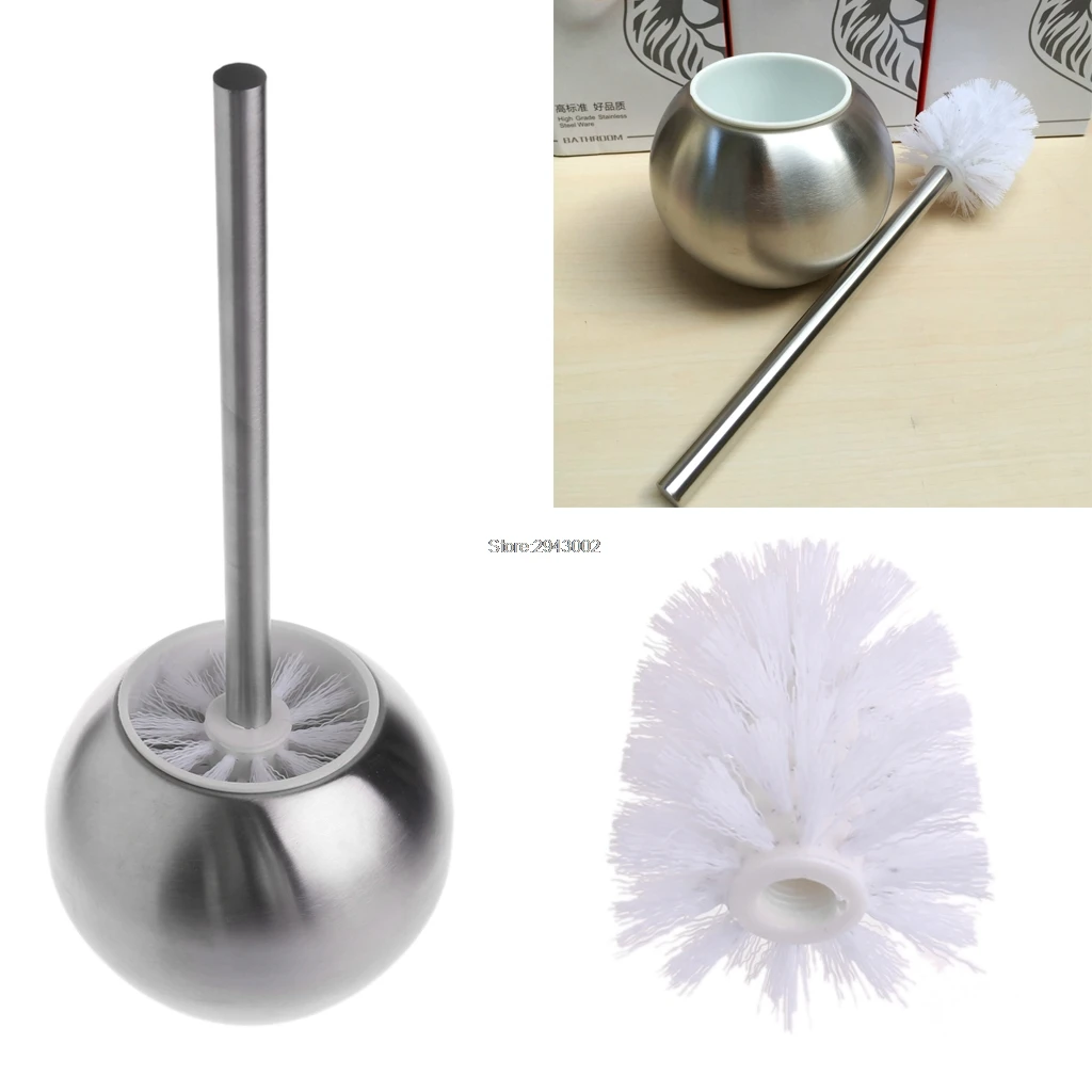 

Stainless Steel Toilet Bowl Brush Bathroom Cleaning Tool Holder With Base