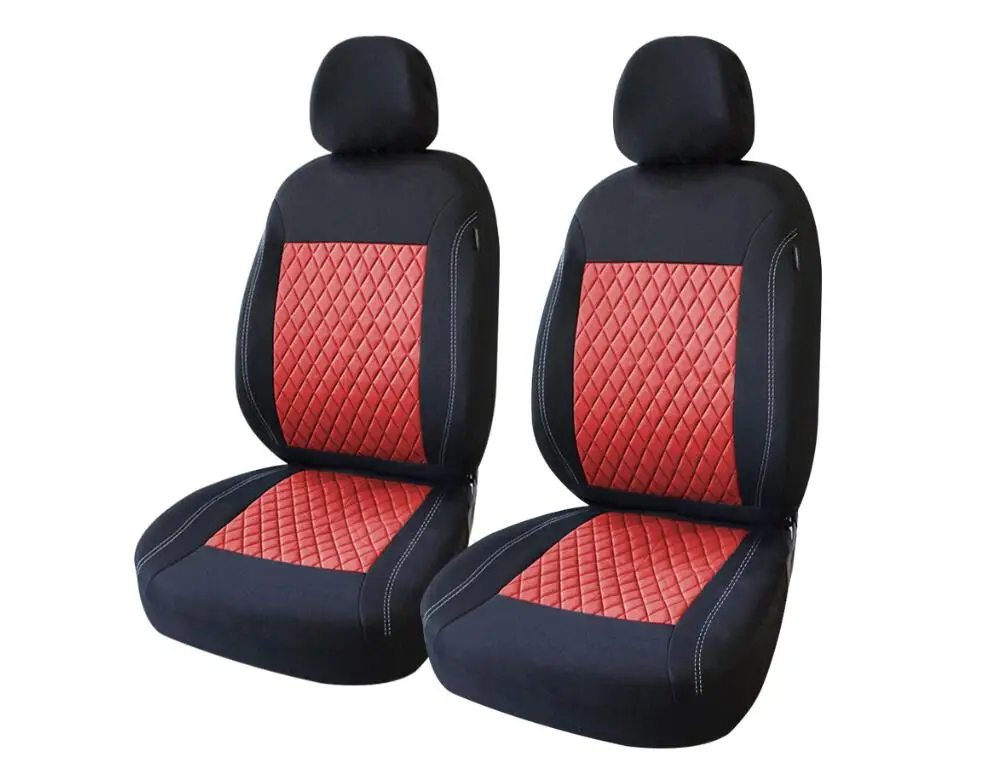 Чехлы для автомобильных сидений, полный набор чехлов для автомобильных сидений, универсальные, совместимы с большинством аксессуаров для салона автомобиля, защита цвета - Название цвета: 2pc black-red