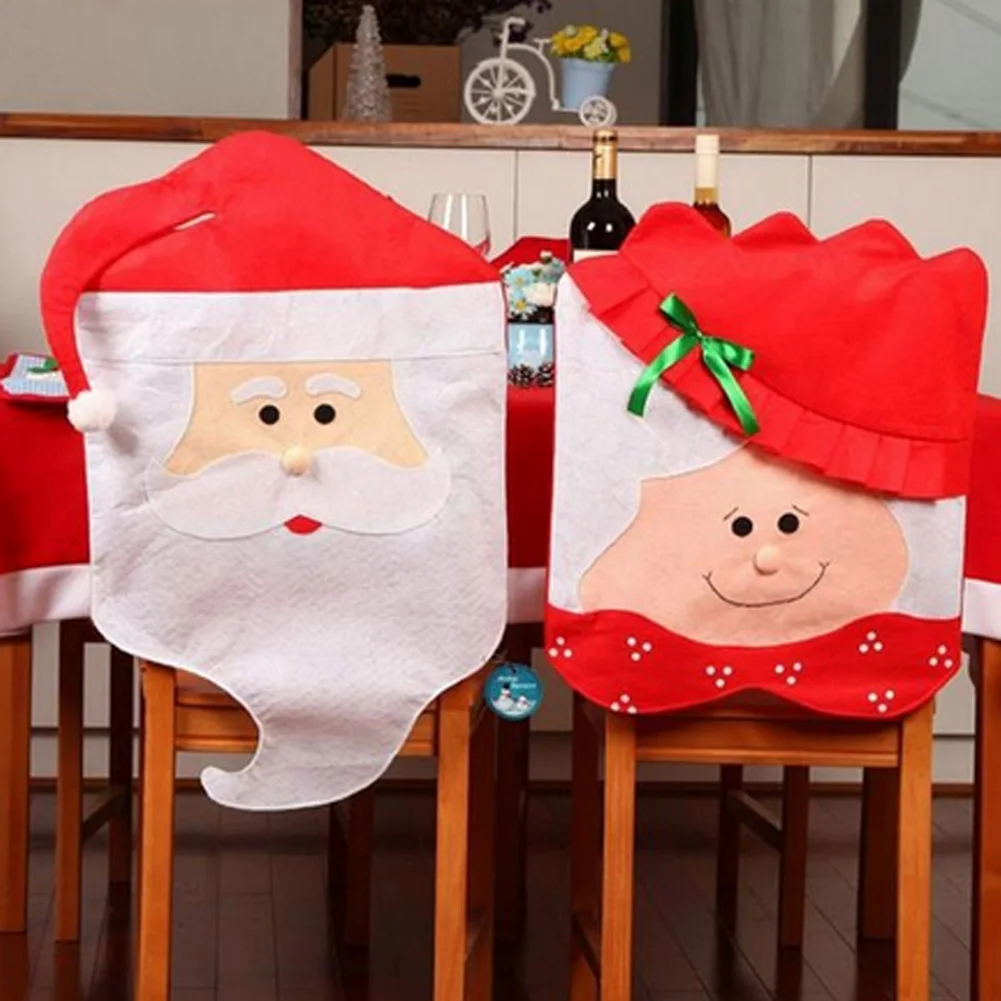 1PC Lovely Mr & Mrs Santa Claus Christmas Dining Room Chair Cover Seat Back Cover Coat Party Decor Xmas Table Accessory 1PC Lovely Mr & Mrs Santa Claus Christmas Dining Room Chair Cover Seat Back Cover Coat Party Decor Xmas Table Accessory