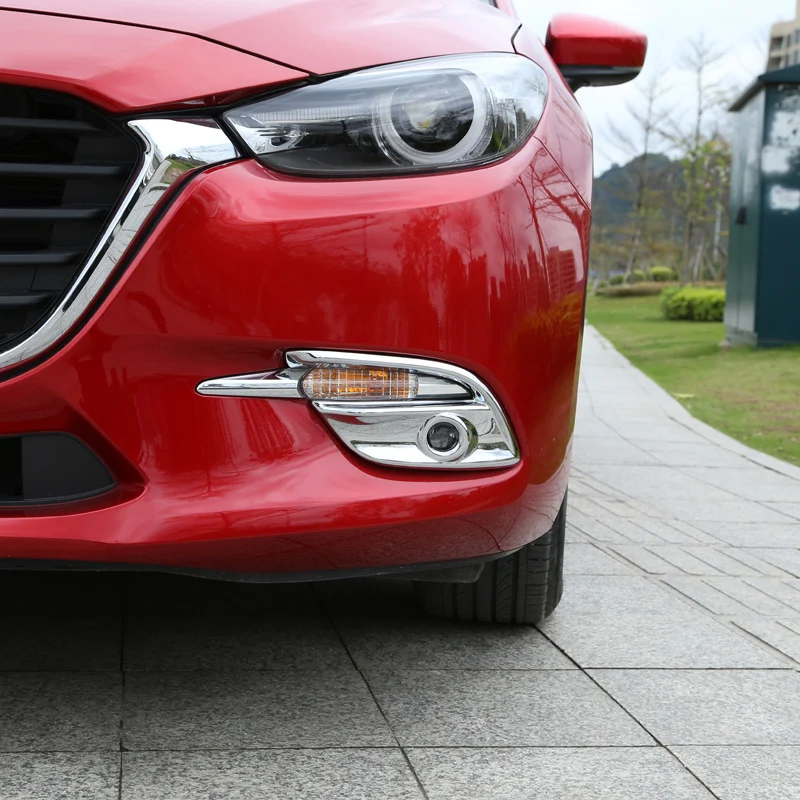 

Front Fog Lamp exterior durable auto chromium covers parts car styling modification accessories protecter 17 FOR Mazda Axela