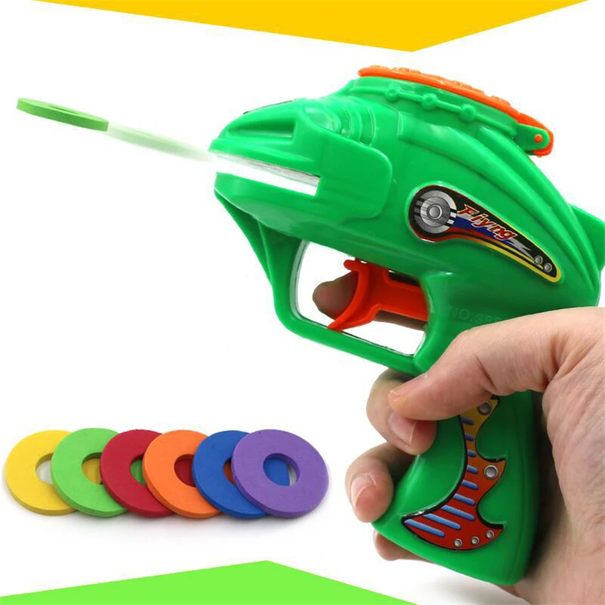 3Pcs/Pack Flying Saucer Soft Bullet Gun Toys Silah Arma Outdoor Funny Game Toy Gun For Kids Toys Birthday Gift For Children 