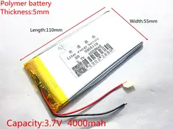 3,7 в литий-полимерный аккумулятор 4000 мАч lare-емкость планшет PDA PC MID 5055110
