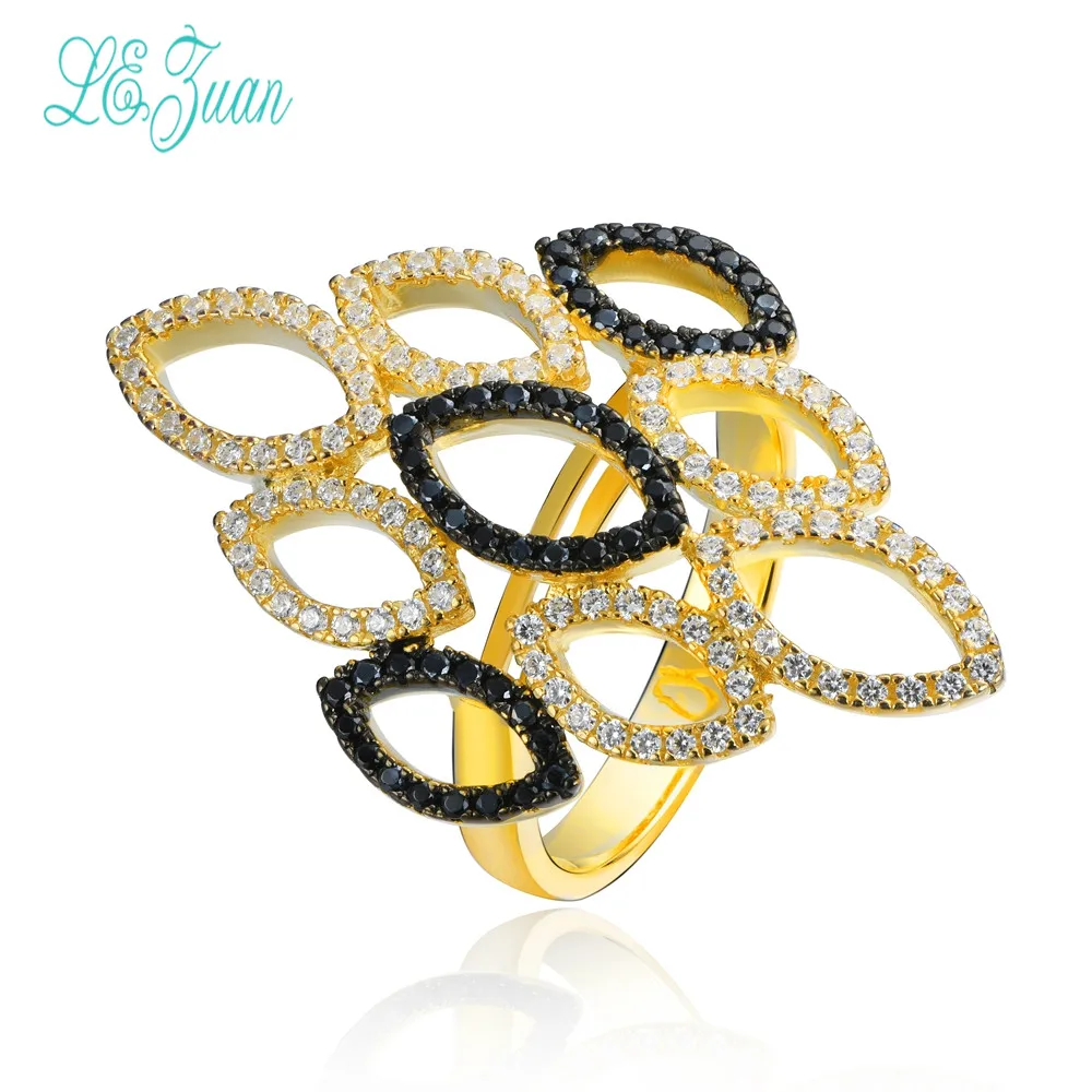

l&zuan S925 Fashion Sterling Silver Jewelry Beautiful Bohemian Style Multicolor Zircon Rings For Women Party Christmas Gifts