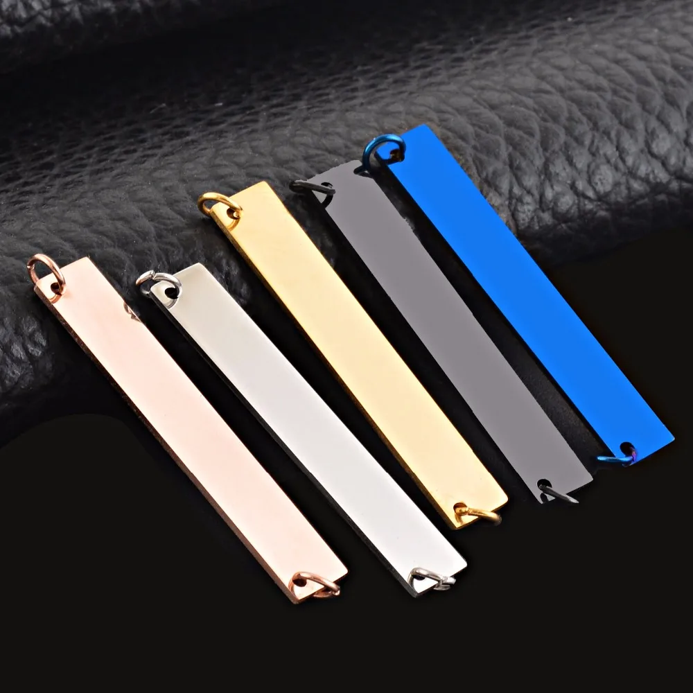 

10 Pcs Stainless Steel Customized Dog Tags Pendant Name Engraved Tag Rectangle Necklace Jewelry Wholesale Dropship