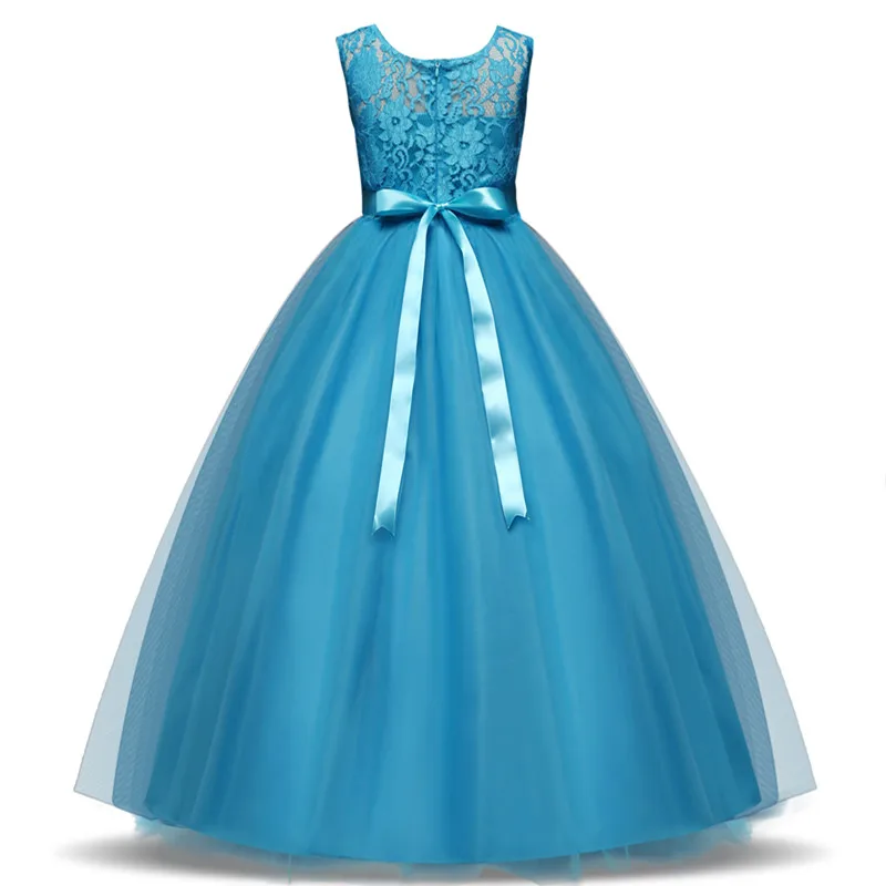 Летнее платье для девочек кружевное платье принцессы с юбкой-пачкой вечерние свадебное платье костюм Детские платья для девочек детей Костюмы 10 Для детей 12–14 лет