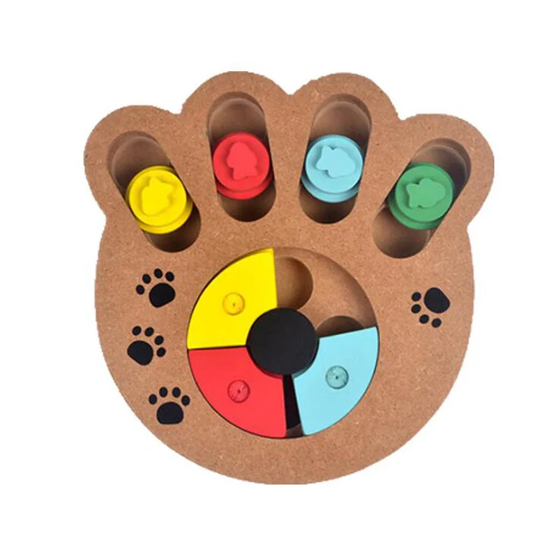 Food Treated Wooden Toy Pet IQ Training Toy Wood Hide Seek Intelligence