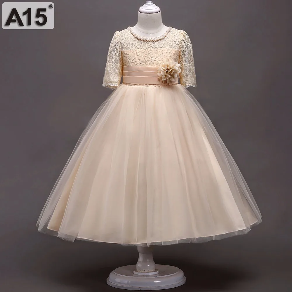 A15 Kids Wedding Dresses for Girls Sleeveless Birthday Party Princess