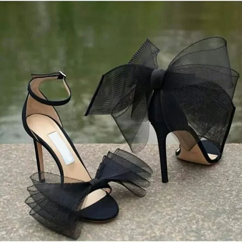 

Wome High Heel Sandals Big Bow Sandals Gladiator Peep Toe Buckle Strap High Heels