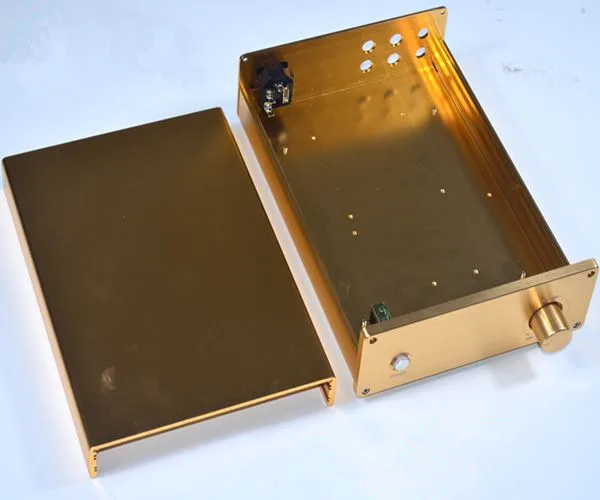Алюминиевый корпус усилителя мощности M185 золотого DIY чехол коробка hi fi|Усилители