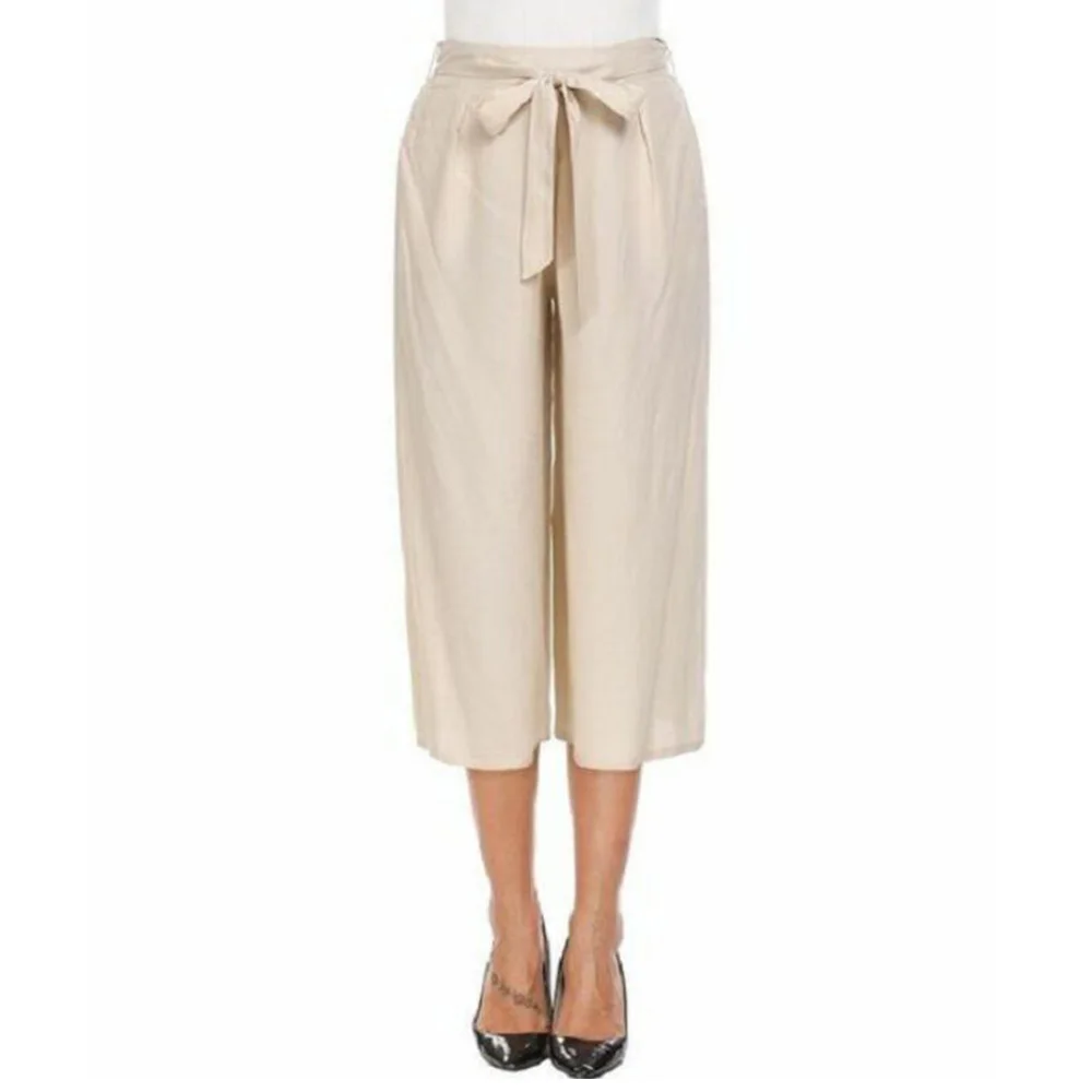 НОВЫЕ шикарные модные женские офисные женские повседневные свободные брюки длиной до икры широкие брюки с поясом