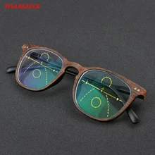 WEARKAPER деревянные винтажные многофокальные прогрессивные очки для чтения для мужчин и женщин, очки для дальнозоркости с диоптриями Gafas de Lectur