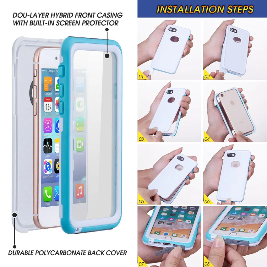 Waterprooff Case Univesal Waterproof Pouch Underwater Phone Case Bag for iPhone 8 100%Brand New Phone Case 6 Color Optional