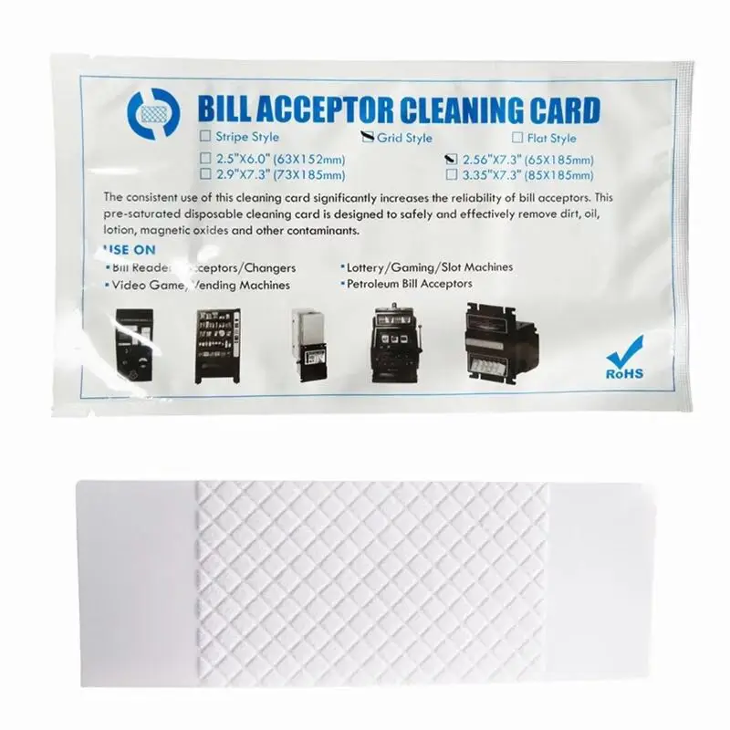 

Bill Acceptor / Validator Flocked Cleaning Cards (25 pcs/box)