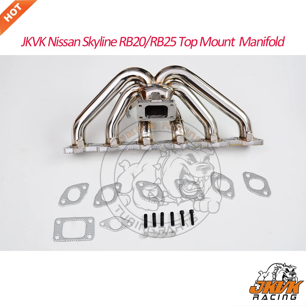 

JKVK RACEING Ni Skyline R32, R33 R34 RB20 RB25 RB20DET RB25DET Top Mount Tubular Exhaust Manifold