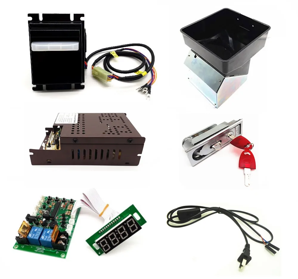 

1 kit for multi banknotes bill acceptor to coin token with control board 7 holes metal gear hopper for coin changer machine