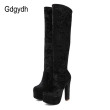 Gdgydh/ботфорты выше колена из мягкой замши высокие сапоги до бедра женские вечерние сапоги в стиле панк, пикантные сапоги на высоком каблуке, Прямая поставка, большой размер 43