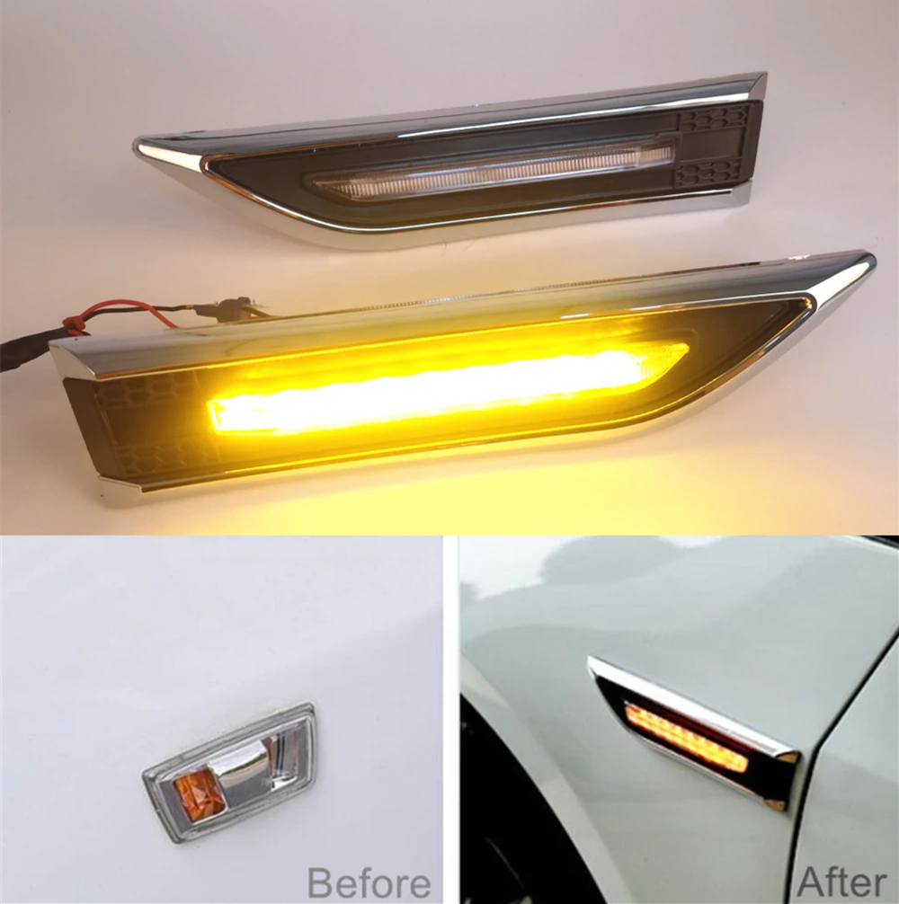 

For Chevrolet Cruze J300 2009 - 2015 Sedan Hatchback 2pcs LED Side Fender Marker Indicator Turn Signal Light Trim Replace Lamp