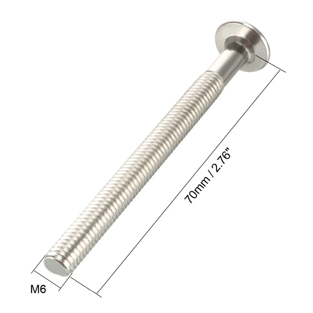 Uxcell 5 шт. M6 Шестигранная Торцевая головка машина болт Длина 60 мм 70 мм 80 мм 90 мм мебельные болты для соединения дерева углеродистая сталь