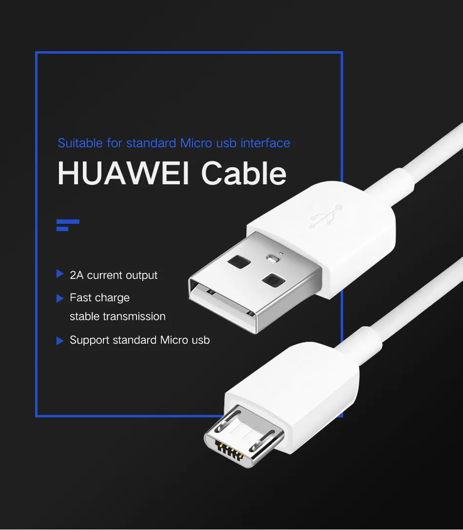 01Mate8 Mate S Mate7 Cable Micro USB 2A Fast Charging Original Huawei P8 Max P8 Lite P7 P6 P6s G9 Lite G7 Plus G700 G6 Nova