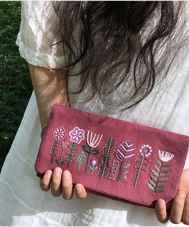 

Heard the hand wallet, handmade DIY fabric bag production material package European style embroidery wallet kit embroidery