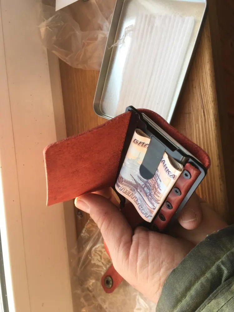 ZEEKER New Multifunctional Leather Metal Wallet Rfid Blocking Card Holder Credit Card Wallets Men's Wallets photo review
