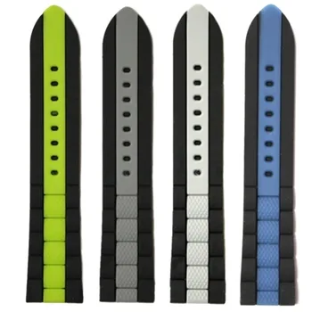 

22mm Wholesale 18Pcs /Lots Green Grey Blue White Multicolor New Silicone Jelly Rubber Unisex Watch Band Straps WB1050-22