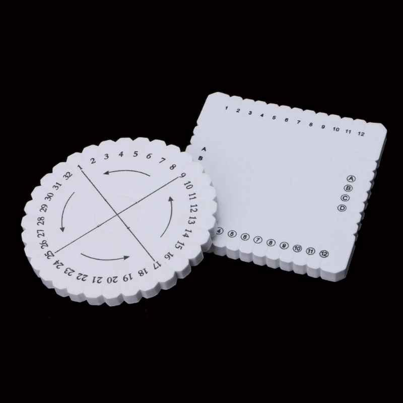 

2Pcs Round Square Kumihimo Beading Cord Disc/Disk Braiding Braided Plate DIY