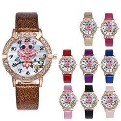 Saat Для женщин часы Элитный бренд Модные Повседневное Женская кожаная обувь часы кварцевые сова часы Relogio feminino Reloj Mujer Montre Femme