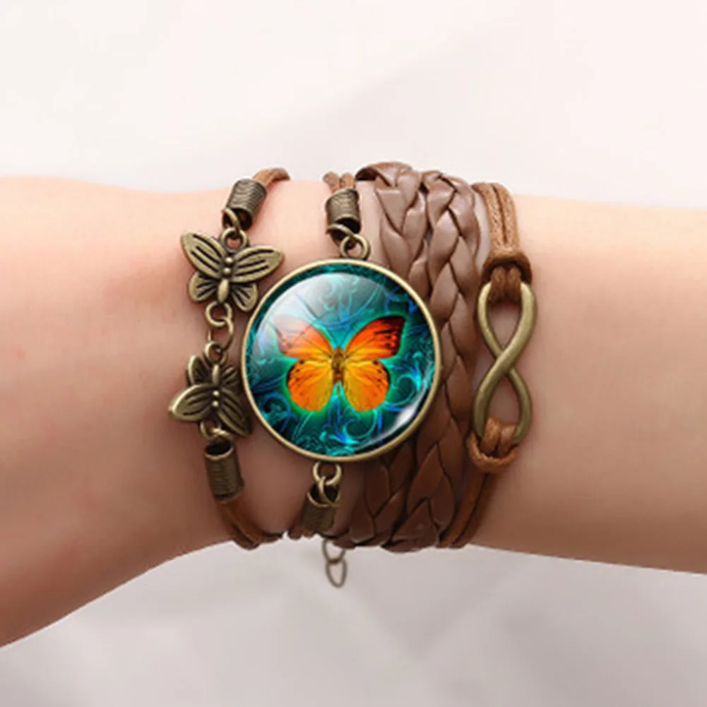 2018 Vintage Steampunk Clock Butterfly Bracelets & Bangles ...