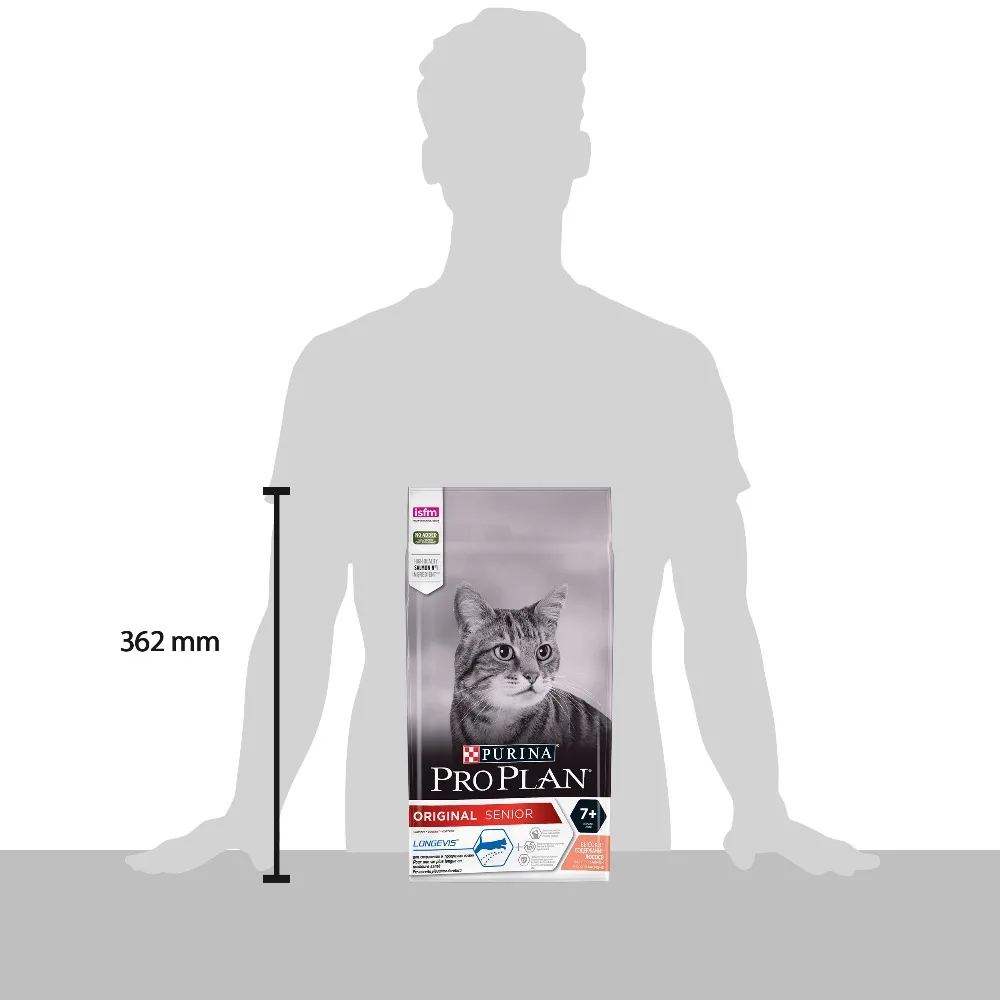 Сухой корм Purina Pro Plan для взрослых кошек старше 7 лет, с лососем, 6 упаковок по 1.5 кг