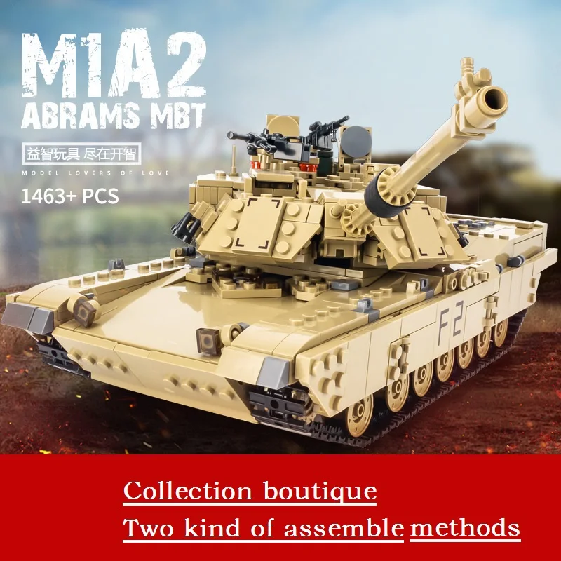 KAZI KY10000 1:28 век военный M1A2 Abrams Танк пушка деформации hummer автомобиль DIY собрать