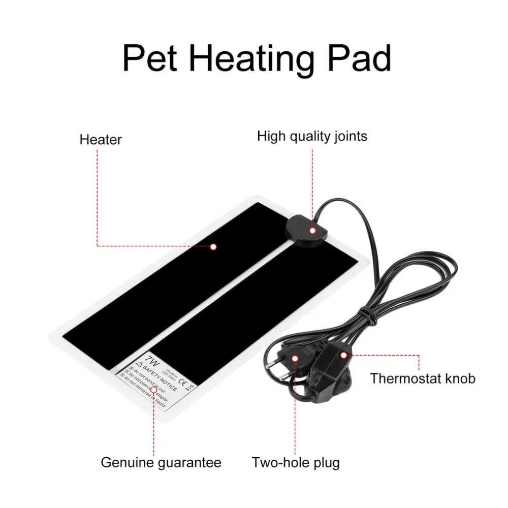 

Extra Thin Design Heat Mat Reptile Brooder Incubator Pet Heating Pad Brew EU Plug 7W 220V-240V For Pets Dog Cats Bed 15 x 28cm