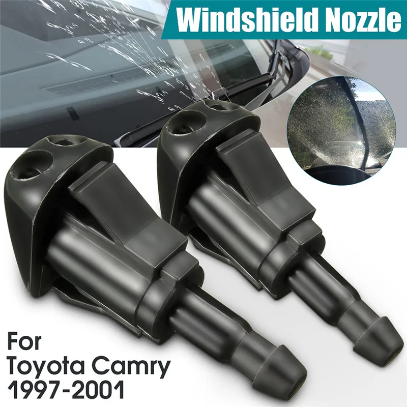 

2Pcs Vehicle Fan Shaped Water Spray Windshield Wiper Jet Washer Nozzle For Toyota Camry 97 98 99-01 Car Windscreen Wipers Parts