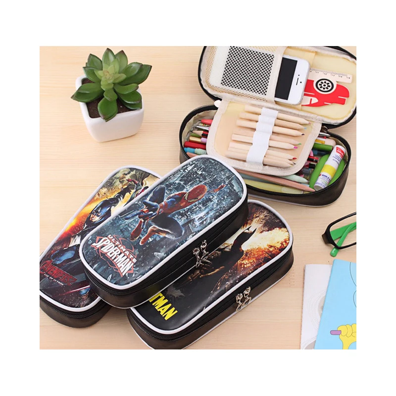 

Superhero The Avengers Alliance Creative Film Pen Box pencil pouch bags Kids & boy School supplies Stationery Case Capacity
