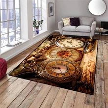 Else коричневого дерева на Ретро Время часы Аутентичные 3d принт нескользящие микрофибры гостиной декоративные современные моющиеся области коврик