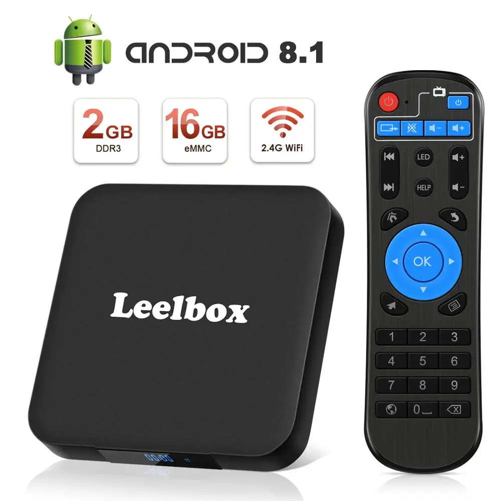 

Leelbox Android TV Box 8.1 2GB+16GB Q2 Mini S 4K Ч 2K UHD H.265 / HDMI / USB Ч 2 / Wireless Media Player / Android Set Top Box