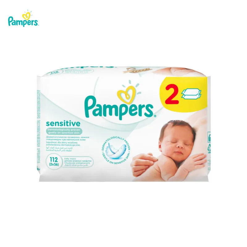 Детские влажные салфетки Pampers Sensitive 112 шт. |