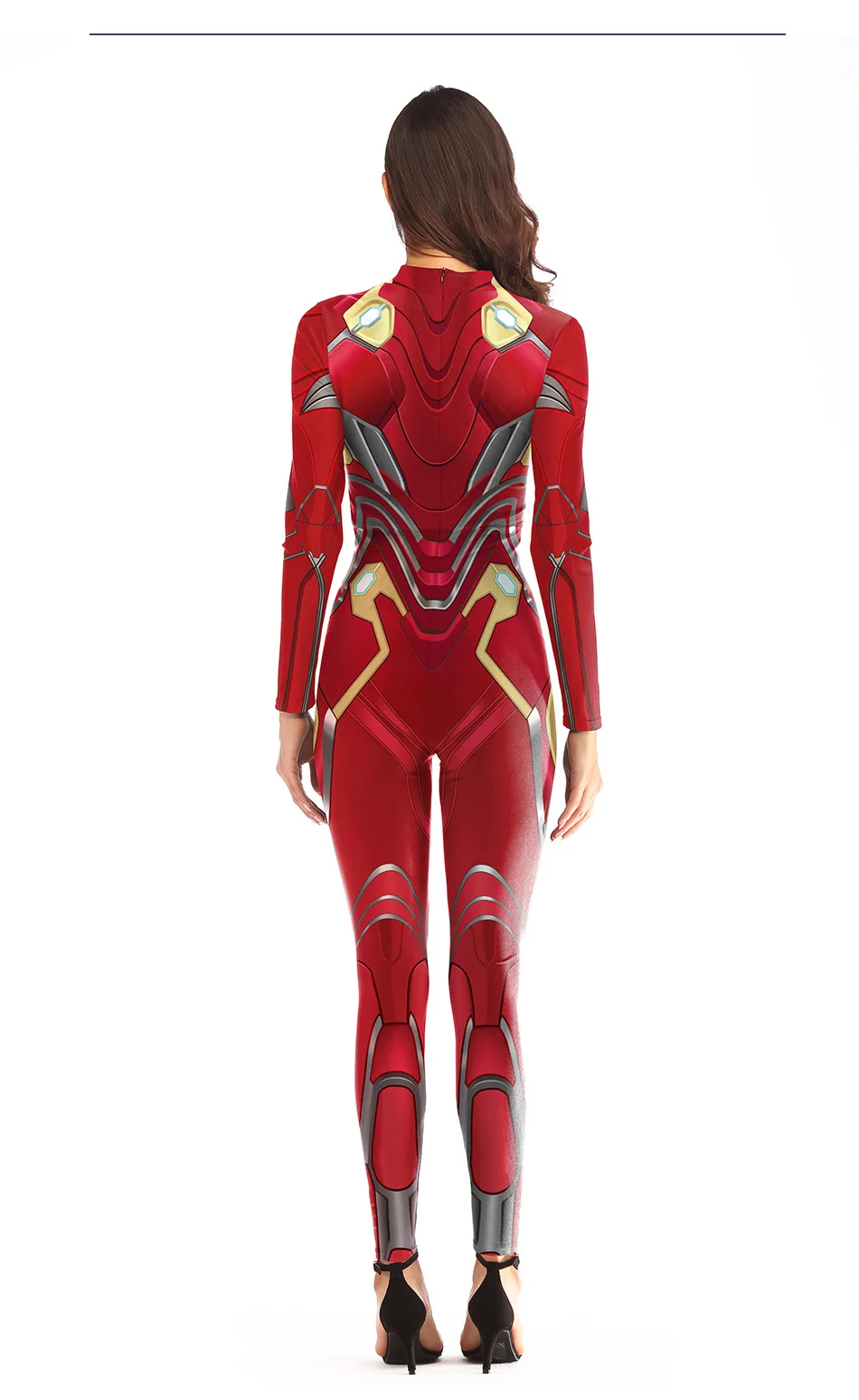 VIP Мода Новое поступление косплей боди для женщин 3D Мстители супер герой Железный человек принт фильм с длинным рукавом размера плюс костюмы