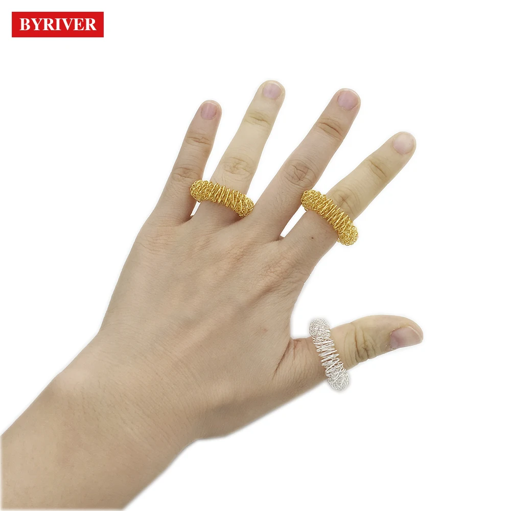 BYRIVER массажное кольцо для пальцев, акупунктурный массаж, роликовый массажер, маленький интересный подарок для друзей